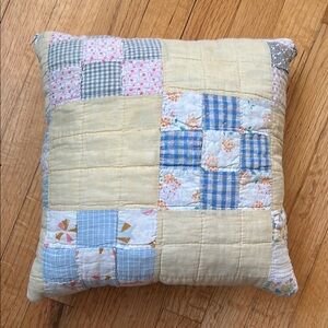 Handmade Quilt Pillow, made from a vintage 1960’s hand sewn baby quilt